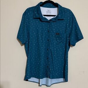 Cognative Teal Casual Button Down performance Shirt women XL outdoor camp casual